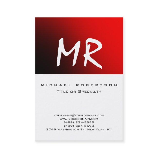 Attractive Script Monogram White Red