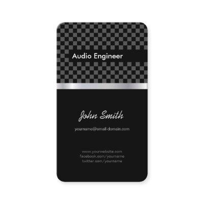Audio Engineer - Elegant Black Silver Squares