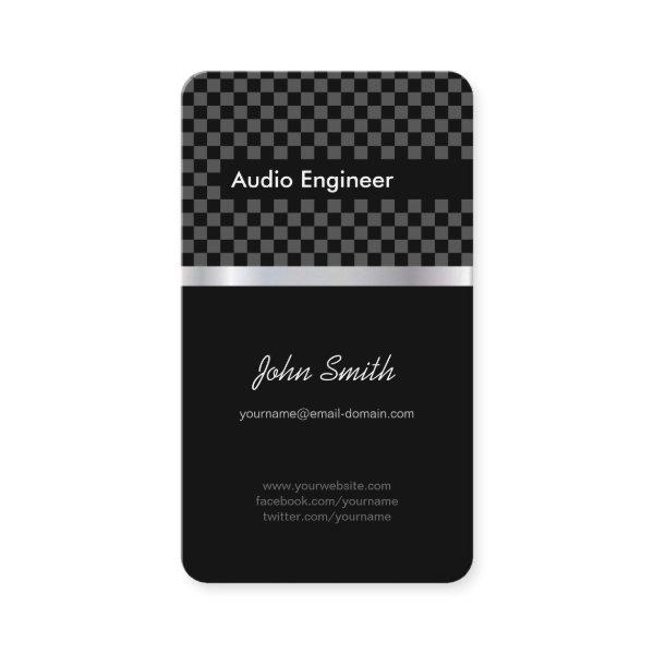Audio Engineer - Elegant Black Silver Squares