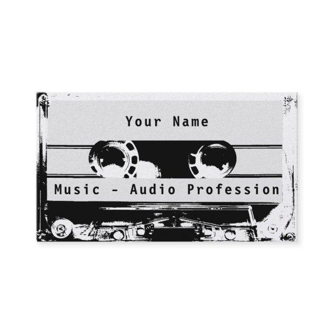 Audio radio cassette retro black and white cover