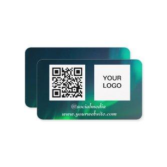 Aurora Borealis Social media QR Code Green