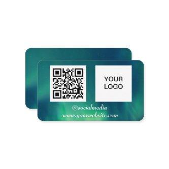 Aurora Borealis Social media QR Code Green