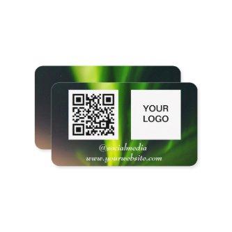 Aurora Borealis Social media QR Code Green