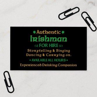 Authentic Irishman For Hire Funny