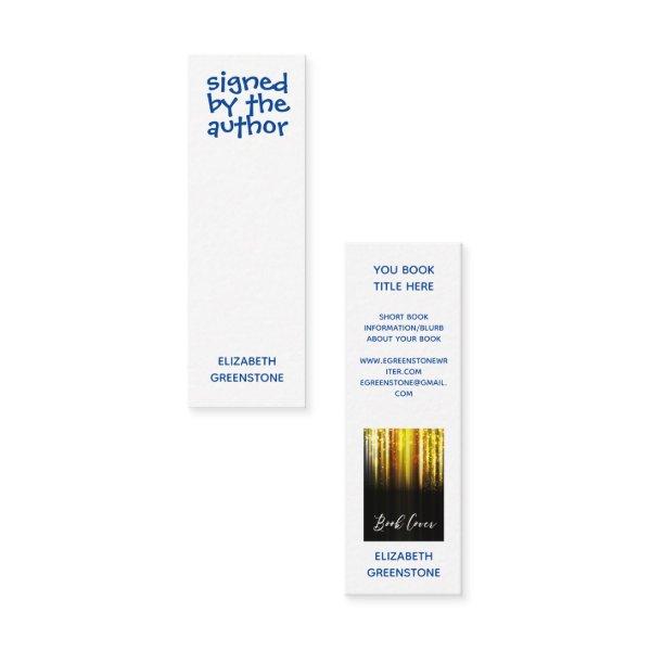 Author Promotional Signed Blue Mini Bookmark Mini