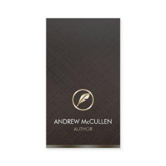 Author Writer Faux Gold Quill Icon
