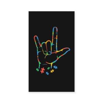 Autism Colorful Puzzle ASL Hand Sign Language