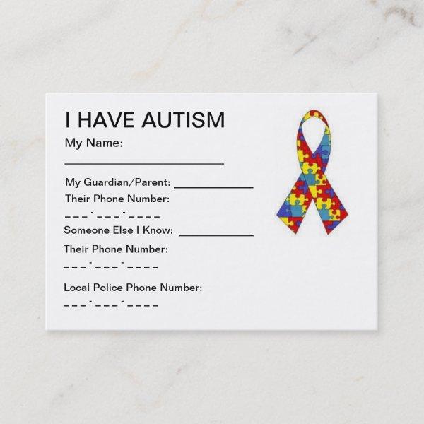 Autism ID cards