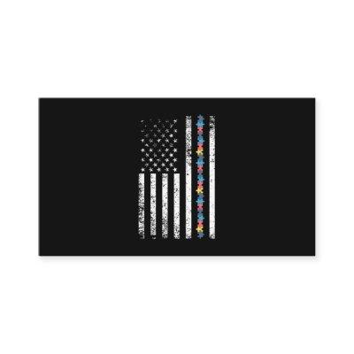 Autism Shirt American Flag Puzzle