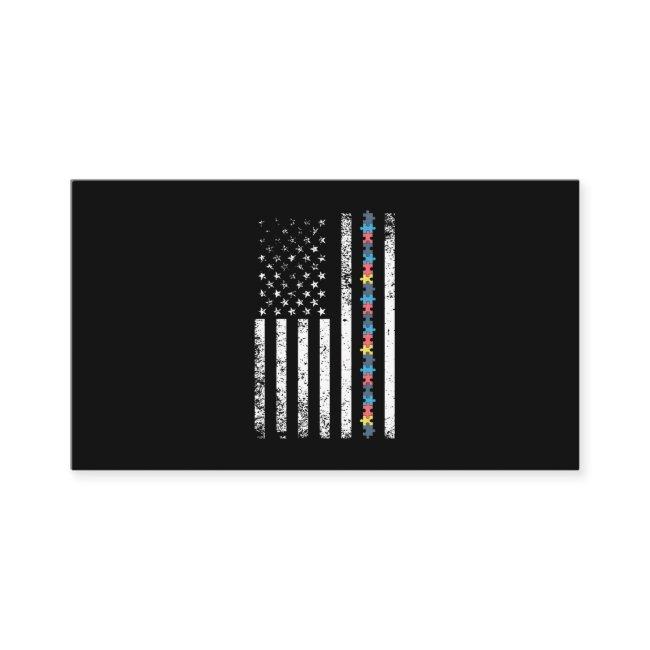 Autism Shirt American Flag Puzzle