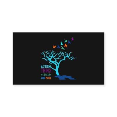 Autism Think Outside Box Autism Awareness Ribbon T