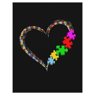 Autistic | Autism Awareness Heart Puzzle Piece Letterhead