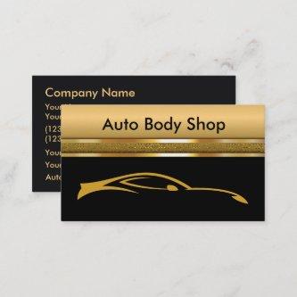 Auto Body Shop Black And Golden
