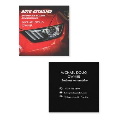 Auto Detailing Car Wash Modern Red Cleaning  Square