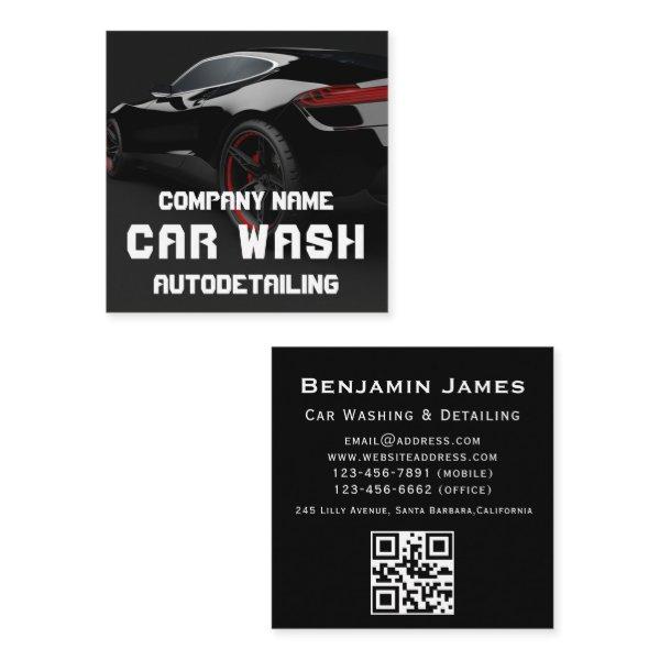 Auto Detailing Car Wash QR Code Square