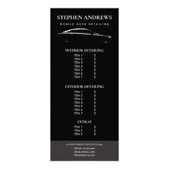 Auto Detailing Cleaning Auto Repair Price List  Rack Card