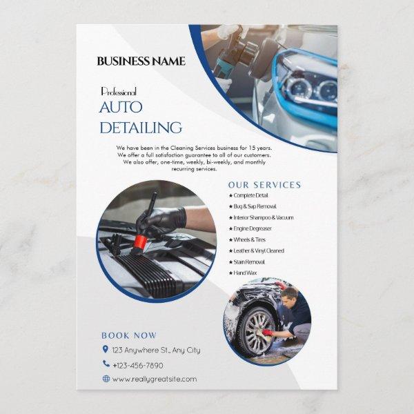 Auto Detailing Cleaning Service Business flyers Invitation