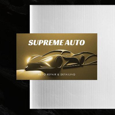 Auto Detailing, Repair, Car Shop 3D Gold Modern