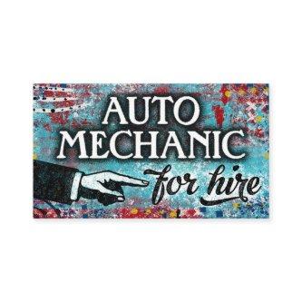 Auto Mechanic For Hire  - Blue Red