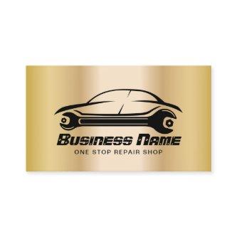 Auto Repair Car & Wrench Gold Automotive Mechanic