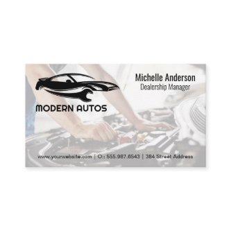 Auto Repair Logo | Mechanic Working on Car