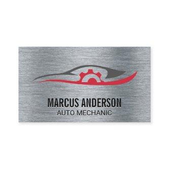 Auto Repair Logo | Metallic Brushed Background