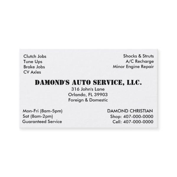 Auto Repair Mechanic
