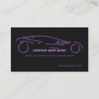 Auto Sales, Purple Luxury Sportscar on black