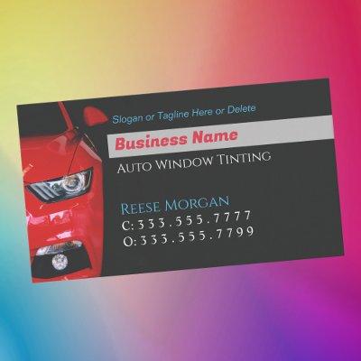 Auto Window Tinting, Red Car, Generate QR Code