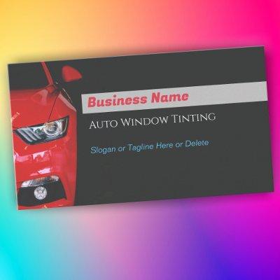 Auto Window Tinting, Red Sports Car, QR Code