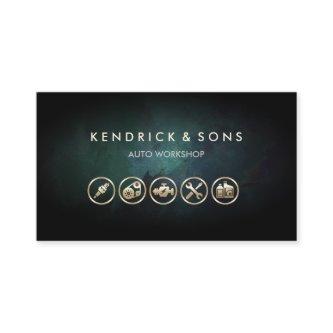 Auto Workshop Mechanic Car Repair Gold Icons