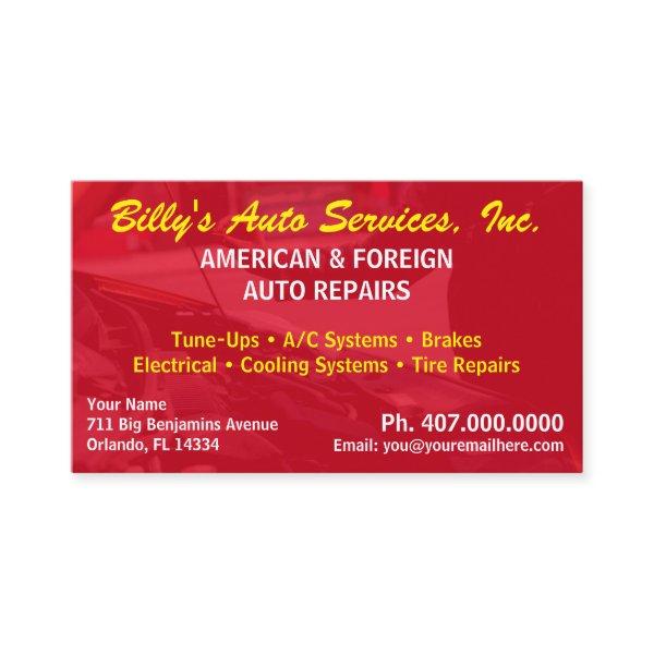 Automobile Car Repair Mechanic 2 Sided Template Bu