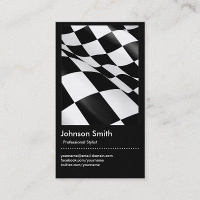 Automotive - Black White Plaid Checkered Flag