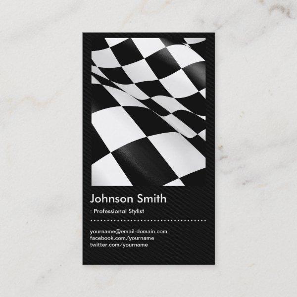Automotive - Black White Plaid Checkered Flag
