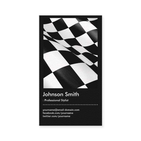 Automotive - Black White Plaid Checkered Flag