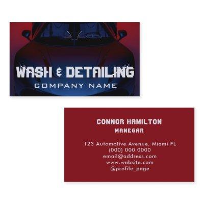 Automotive Car Wash & Auto Detailing Modern Red