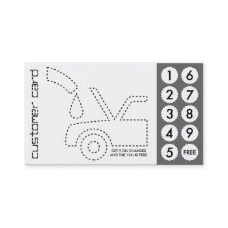 automotive cut out punch cards