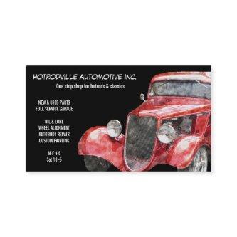 Automotive Parts & Service Red Classic Hotrod Car