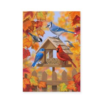 Autumn Bird Feeder Gathering