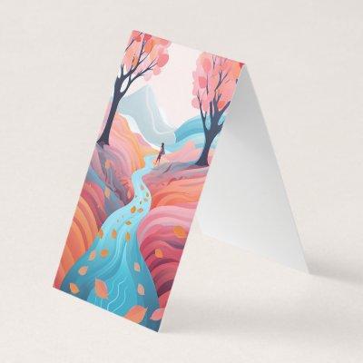 Autumn Fall River Bookmark Folded