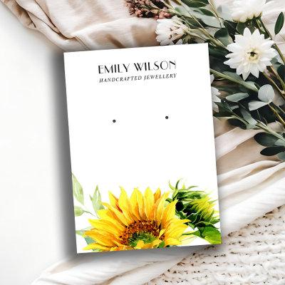 AUTUMN FALL SUNFLOWER STUD EARRING DISPLAY CARD