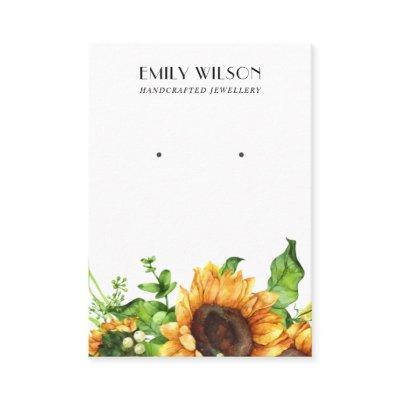 AUTUMN FALL SUNFLOWER STUD EARRING DISPLAY CARD