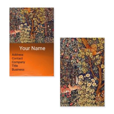 AUTUMN FOREST ANIMALS Hares,Pheasant,Brown Floral