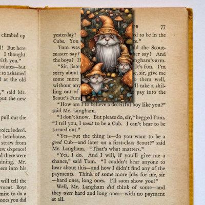 Autumn Gnome Cats Folding Bookmarks Bookmarkers