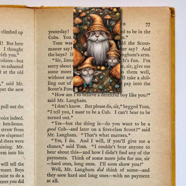 Autumn Gnome Cats Folding Bookmarks Bookmarkers