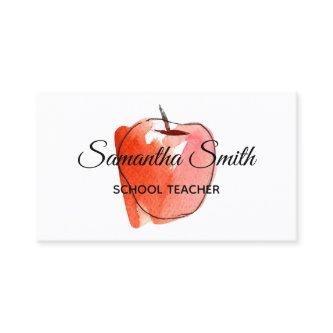 Autumn Red Watercolor Apple School Teacher