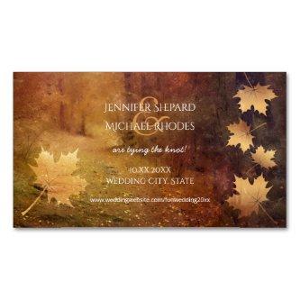 autumn trail falling maple leaves rustic wedding magnetic