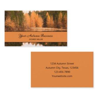 Autumn Trees Lake Orange Fall Themed Sketch Art