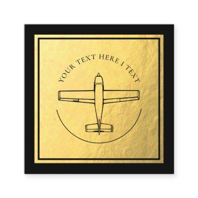 Aviation Airplane - Faux Gold Foil