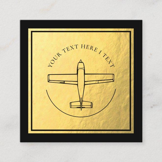 Aviation Airplane - Faux Gold Foil